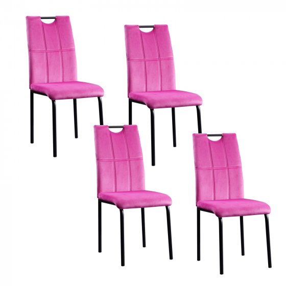 Stuhl Denton Velvet 4er-Set Pink