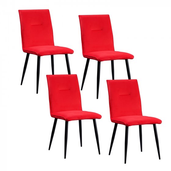 Stuhl Salinas Velvet 4er-Set Rot