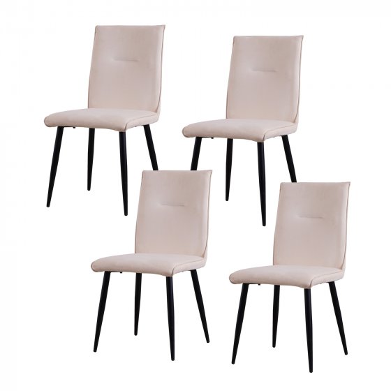 Stuhl Salinas Velvet 4er-Set Creme