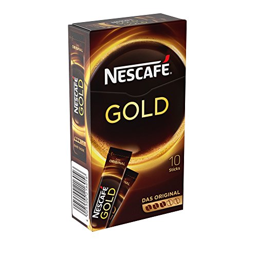 Nescafé Gold Original, Löslicher Kaffee, Faltschachtel mit 10 x 2g Sticks (5er Pack) 