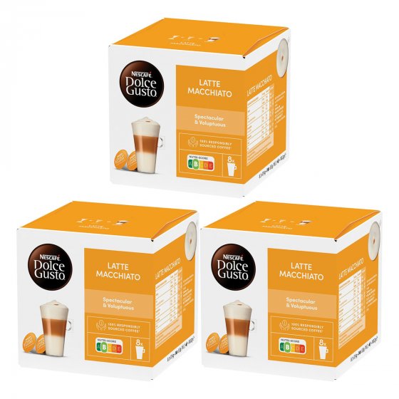 Nescafe Dolce Gusto Latte Macchiato 16 Kaffee Kapseln 3er Pack 