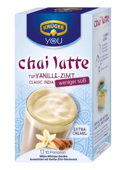KRÜGER Chai Latte Classic India Typ Vanille Zimt weniger süß, 1er Pack 