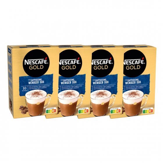 Nescafe Typ Cappuccino Weniger süß Löslich im Portionsbeutel 4er Pack 