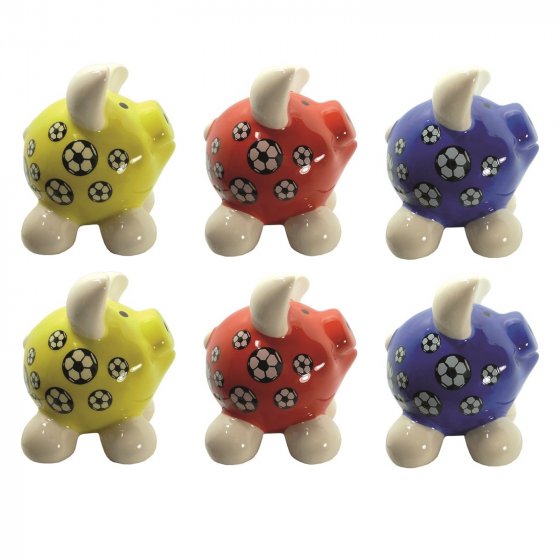 Sparschwein klein, 6 Stück 3 Farben