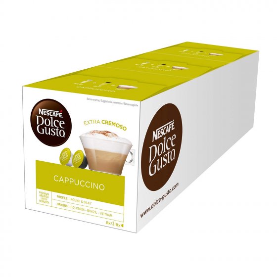 Nescafe Dolce Gusto Cappuccino Aroma versiegelte Kapseln 186g 3er Pack 