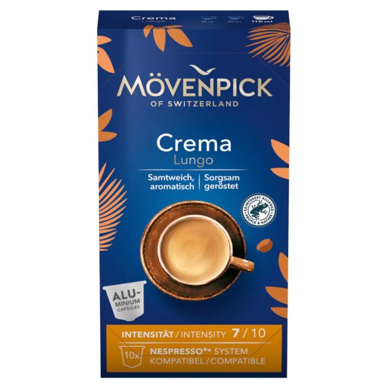 Kaffeekapseln CREMA LUNGO in Alukapseln von Mövenpick 10 Stück 55g 