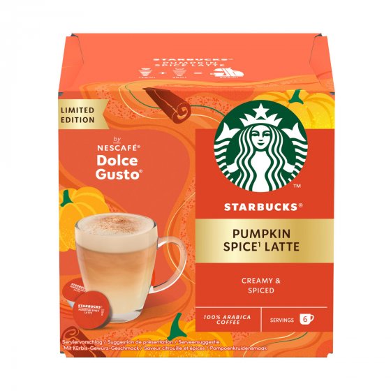Starbucks Pumkin Spice Latte by Nescafe Dolce Gusto 6+6 Kapseln 129g 