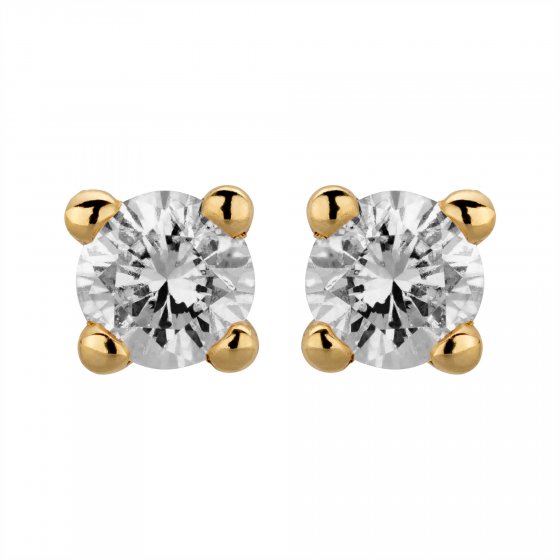 Ohrstecker 585/- Gelbgold glanz 2 Brill. 0,10 ct. H/P2 