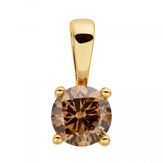 Anhänger 585/- Gelbgold 1 Brill. 0,50ct. braun 