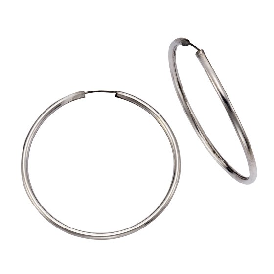 Creolen 925 Silber glanz rhodiniert 4,0cm 