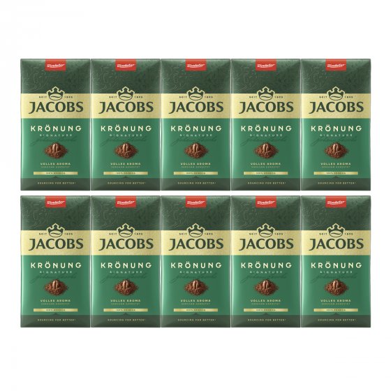 Jacobs Krönung Signature volles Aroma Filterkaffee 500g 10er Pack 
