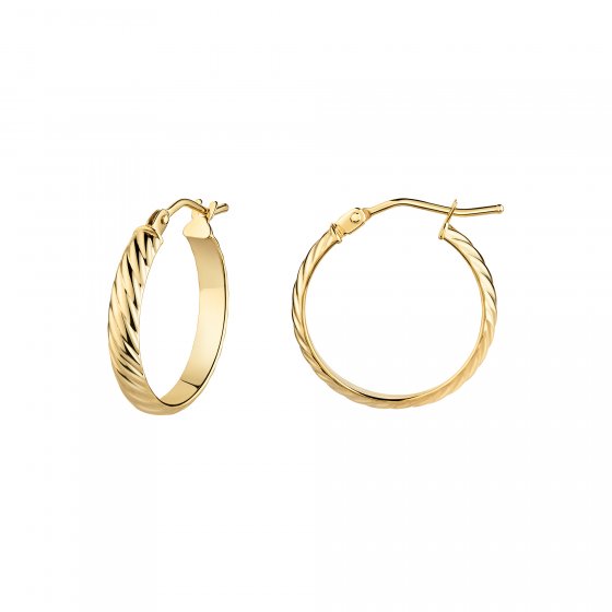 Creolen 375/- Gelbgold strukturiert Ø 17,5mm 