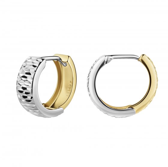 Creolen 585/- Gelbgold bicolor diamantiert 