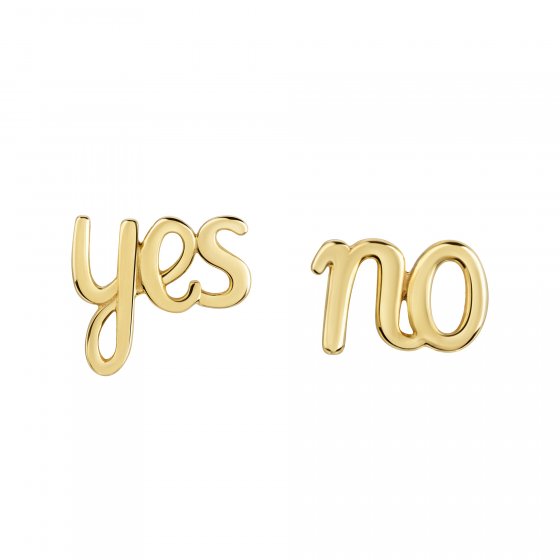 Ohrstecker 375/- Gelbgold glanz Yes und No 