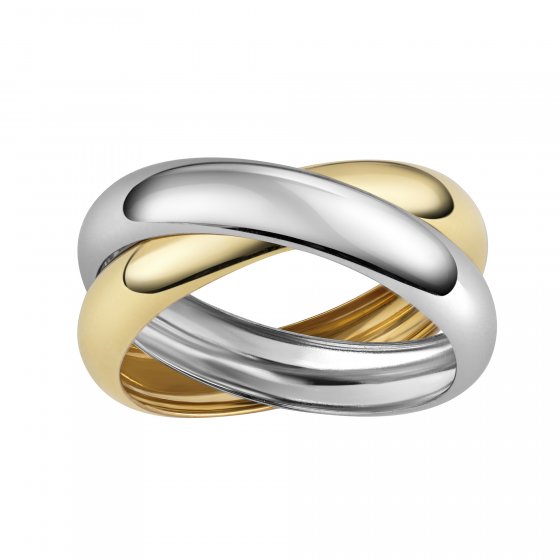 Ring 585/- Gelbgold bicolor 2-reihig 