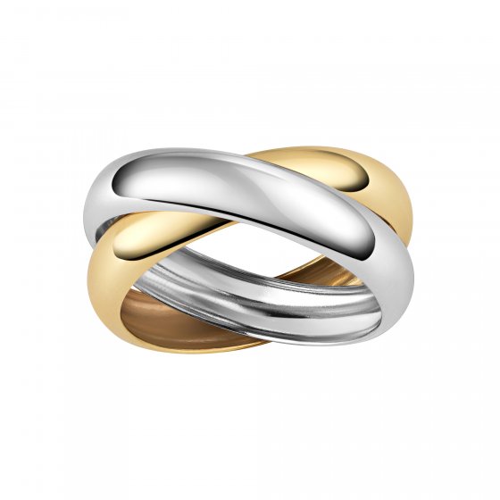 Ring 375/- Gelbgold bicolor 2-reihig 