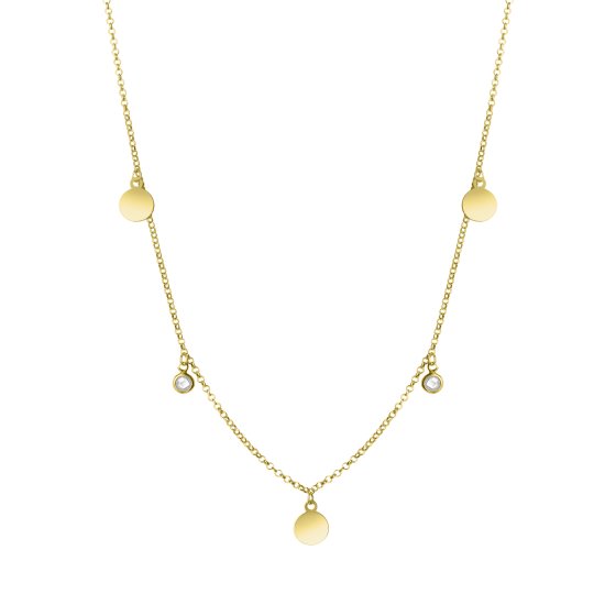 Kette 925/- Sterling Silber glanz gelb vergoldet Zirkonia weiß 