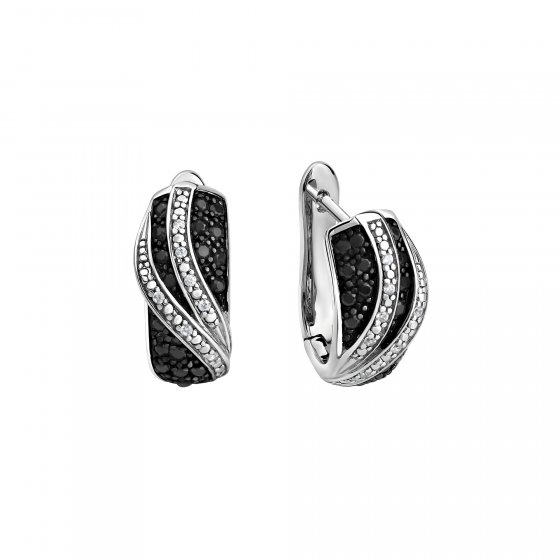 Creolen 925 Sterling Silber rhodiniert Zirkonia 