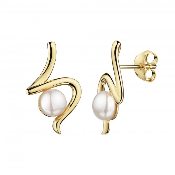 Ohrstecker 925 Sterling Silber vergoldet Perle 