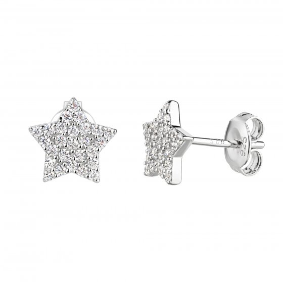 Ohrstecker 925 Sterling Silber rhodiniert Zirkonia 