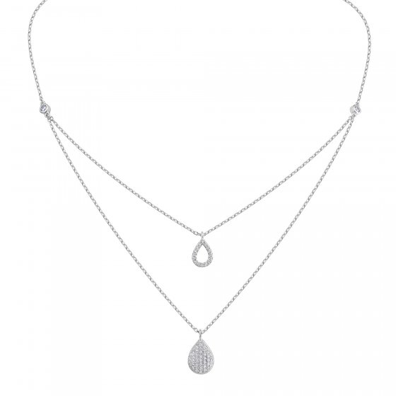 Collier 925 Silber rhodiniert Zirkonia 
