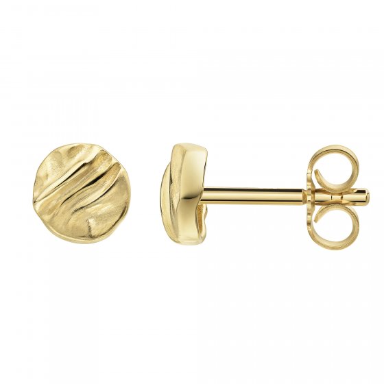Ohrstecker 375 Gelbgold Struktur 