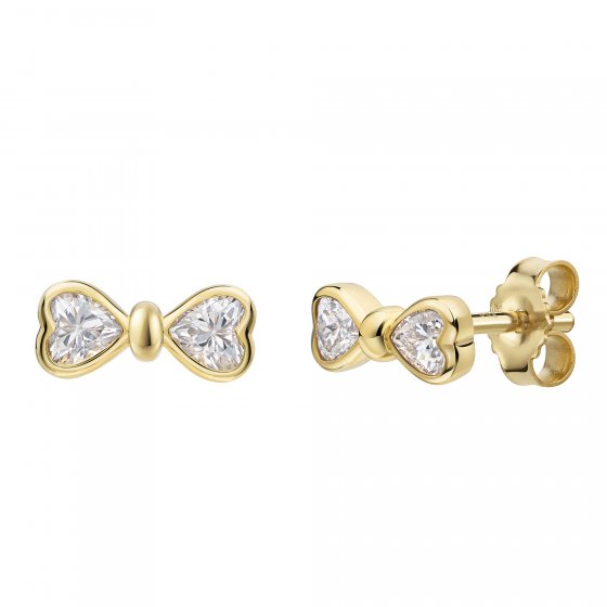 Ohrstecker 375 Gelbgold Zirkonia 
