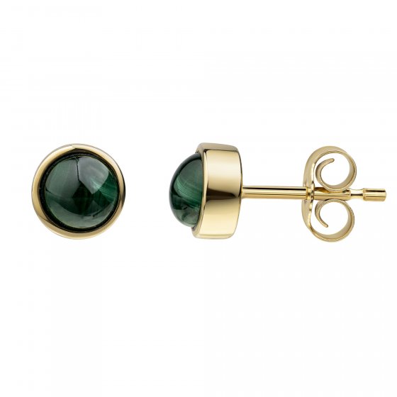Ohrstecker 375/- Gelbgold Malachit 