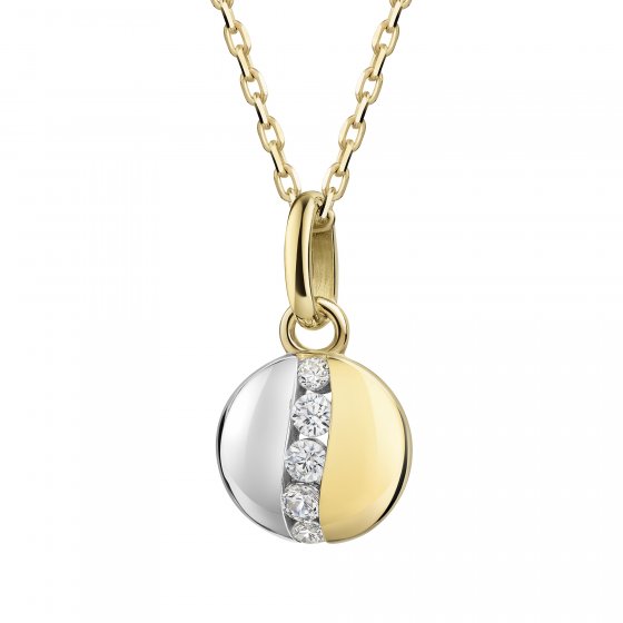 Anhänger mit Kette 375 Gelbgold Zirkonia 