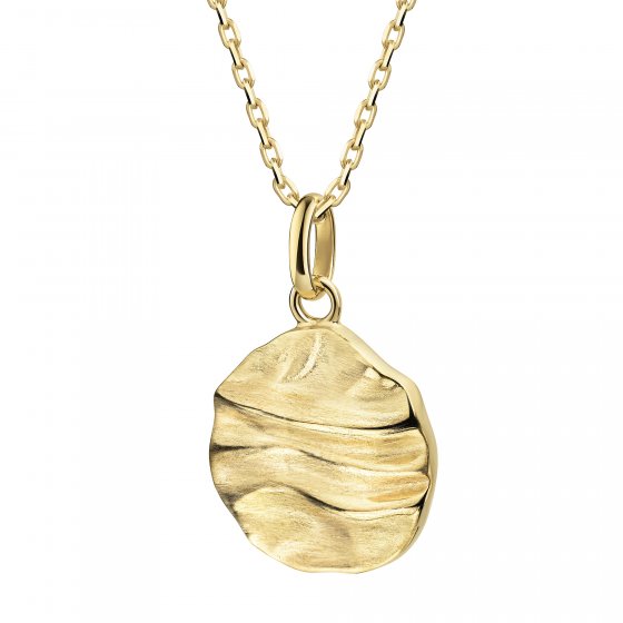 Anhänger mit Kette 375 Gelbgold Struktur 