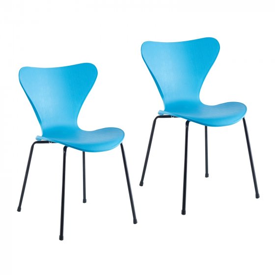 Esszimmerstuhl Rory 2er-Set Blau