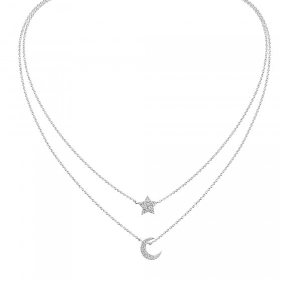 Collier 925 Silber rhodiniert Zirkonia 