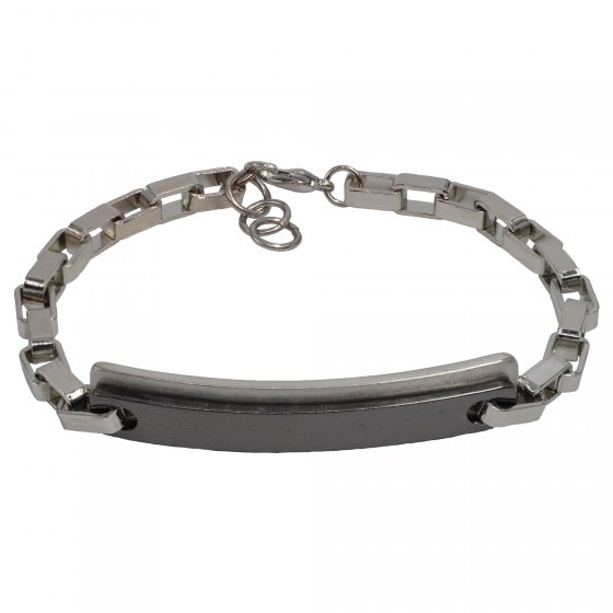 Armband Edelstahl Schildband zweifarbig 