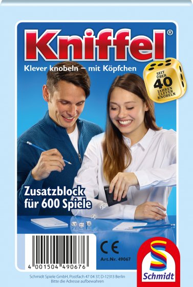 Spiel Kniffel mit zusatzblock für 600 Spiele 