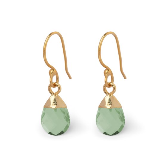 Ohrhänger 925/- Silber vergoldet Green Amethyst Quarz 