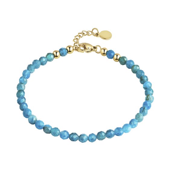 Armband Edelstahl PVD gelb Achat blau 