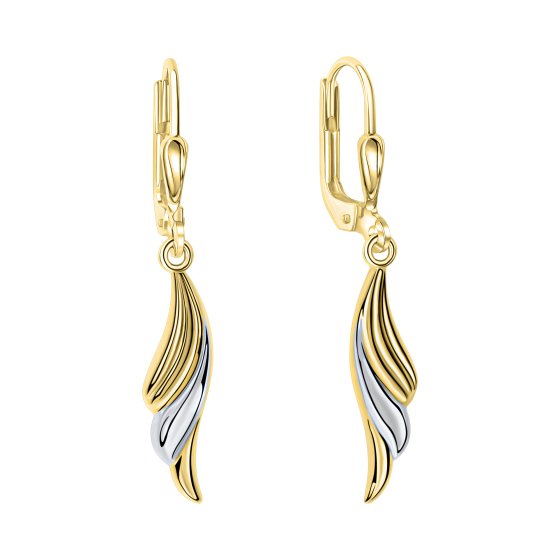 Ohrhänger 585/- Gelbgold bicolor glanz 