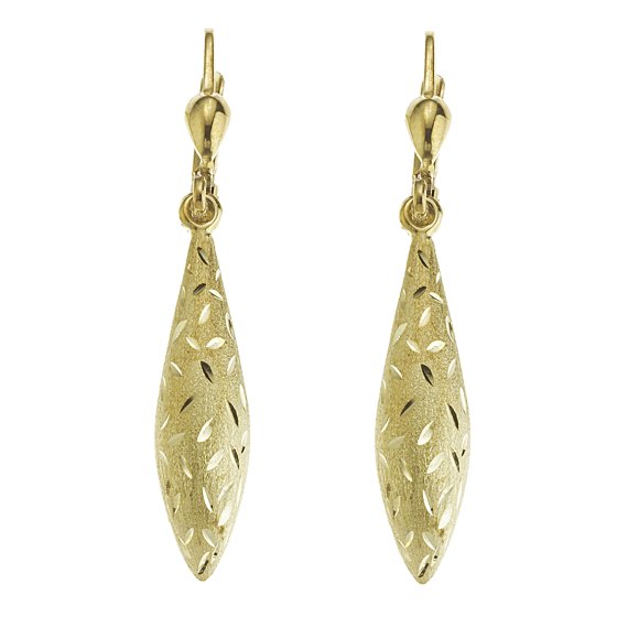 Ohrhänger 585/- Gelbgold glanz/matt diamantiert 