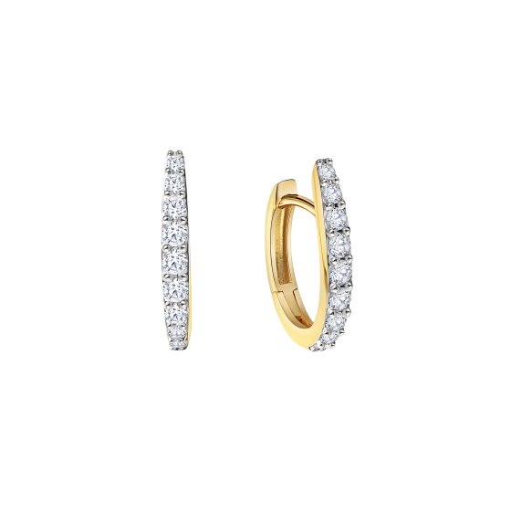 Klappcreolen 585/- Gelbgold bicolor Zirkonia 