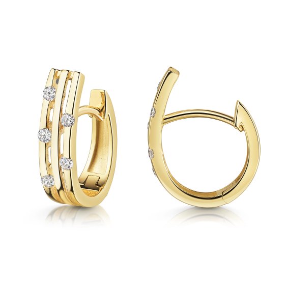 Klappcreolen 375/- Gelbgold glanz Zirkonia 