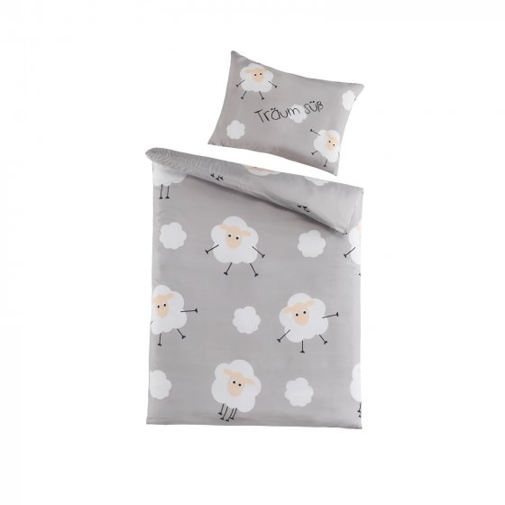 Baby Mikrofaserbettwäsche 100x135 2 teilig Grau