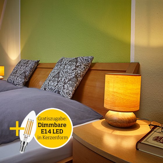 Touch-Leuchte im Holz-Dekor 