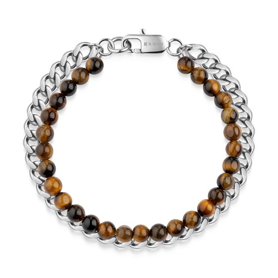 Armband Edelstahl Tigerauge 