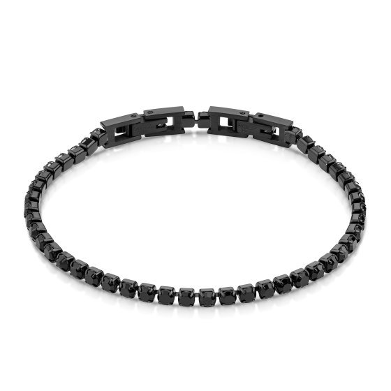 Armband Edelstahl/PVD schwarz Kristalle schwarz 
