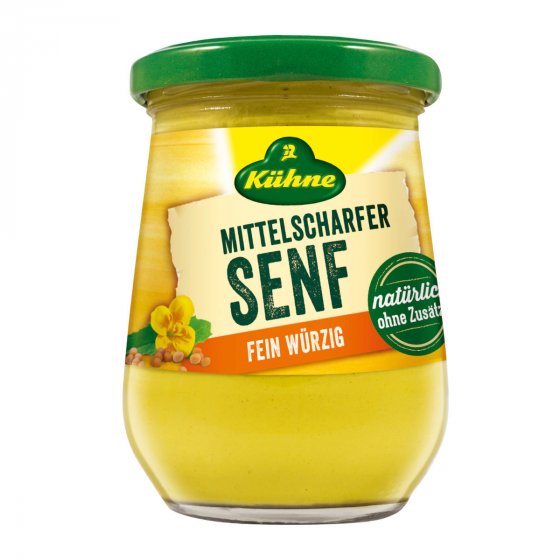 Kühne Senf extra cremig mittelscharf fein würzig im Glas 250ml 
