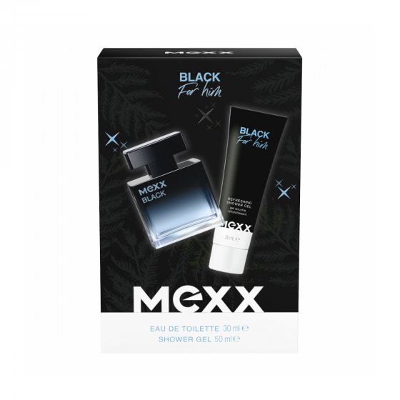 Mexx Geschenkpackung Black for Man EDT 30ml & Showergel 50 ml Packung 