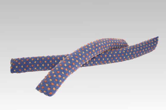 Zugluftstopper Zugluftrolle Wolle Noppen blau 120 cm linke 