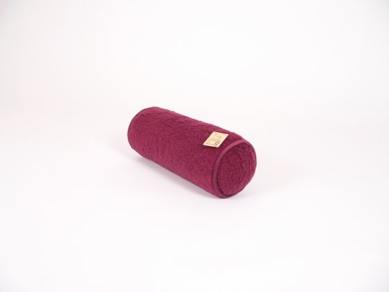 Kissenrolle Nackenrolle Wolle bordeaux 42 x 14 cm linke 