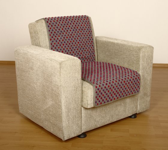 Sitzflächenschoner Sesselschoner Wolle Noppen silber 150 x 50 cm linke 