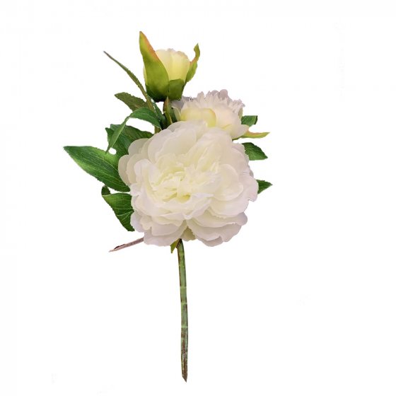 Pfingstrose 38 cm Kunstblume Flora Weiß